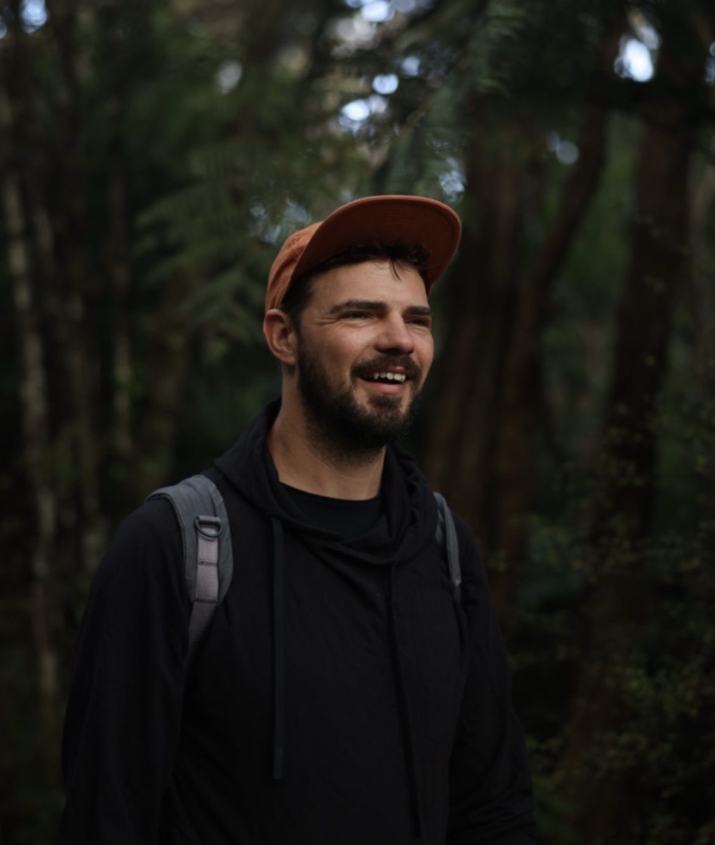 Phil Botha in the bush, Waitākere Ranges